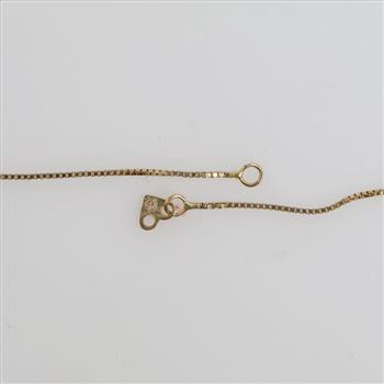 14kt Gold Box Link Necklace
