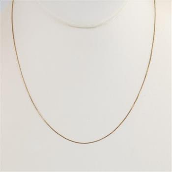 14kt Gold Box Link Necklace