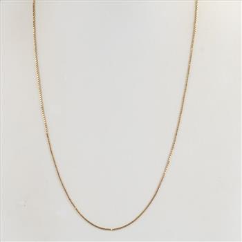 14kt Gold Box Link Necklace