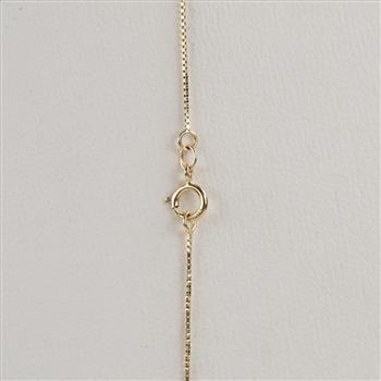 14kt Gold Box Link Necklace