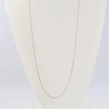 14kt Gold Box Link Necklace