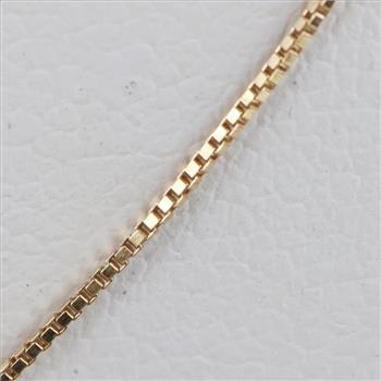 14kt Gold Box Link Necklace