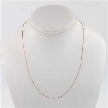 14kt Gold Box Link Necklace
