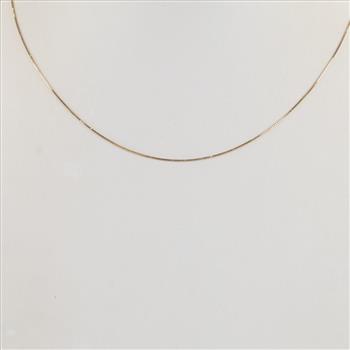 14kt Gold Box Link Necklace
