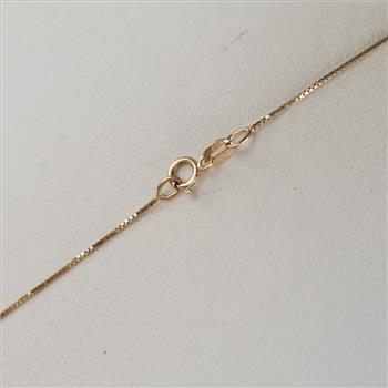 14kt Gold Box Link Necklace