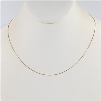 14kt Gold Box Link Necklace