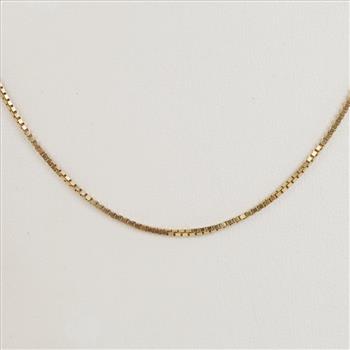 14kt Gold Box Link Necklace