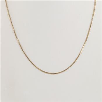 14kt Gold Box Link Necklace