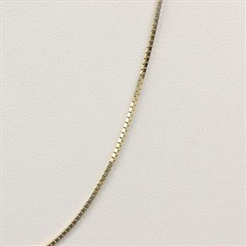 14kt Gold Box Link Necklace