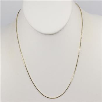 14kt Gold Box Link Necklace