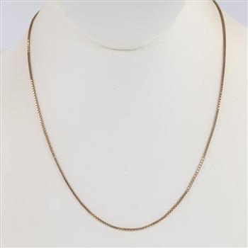 14kt Gold Box Link Necklace