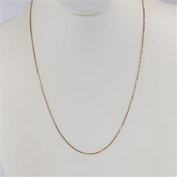 14kt Gold Box Link Necklace