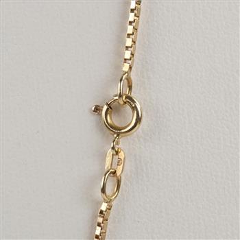 14kt Gold Box Link Necklace