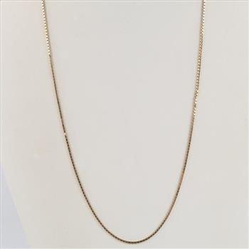 14kt Gold Box Link Necklace