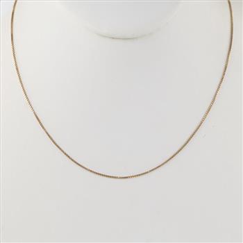 14kt Gold Box Link Necklace