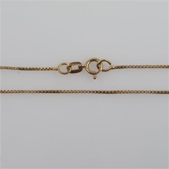 14kt Gold Box Link Necklace