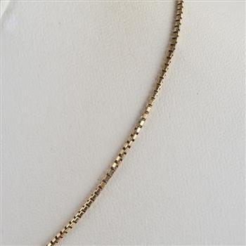 14kt Gold Box Link Necklace
