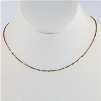 14kt Gold Box Link Necklace