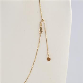 14kt Gold Box Link Necklace Arabic Nameplate