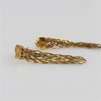 14kt Gold Braided Chain Drop Earrings