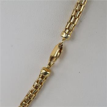 14kt Gold Braided Hollow Chain Necklace