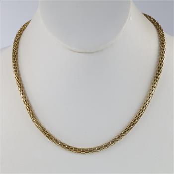 14kt Gold Braided Hollow Chain Necklace