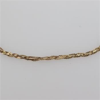 14kt Gold Braided Serpentine Chain Bracelet