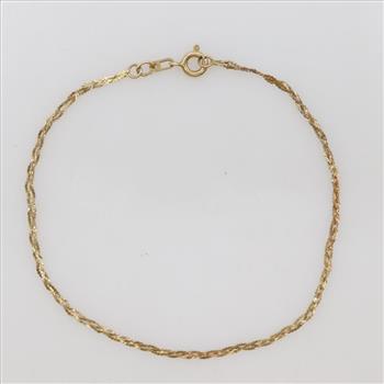 14kt Gold Braided Serpentine Chain Bracelet