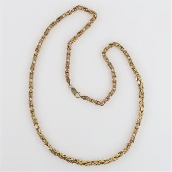 14kt Gold Byzantine Link Chain Necklace - Evaluated By Our Certified Gemologist-AGS/GIA