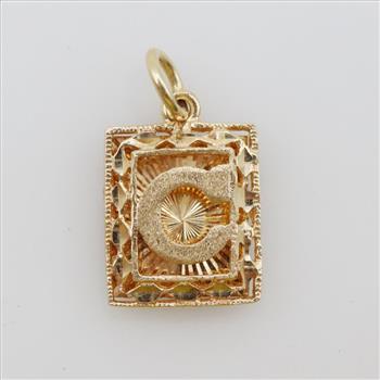 14kt Gold C Pendant