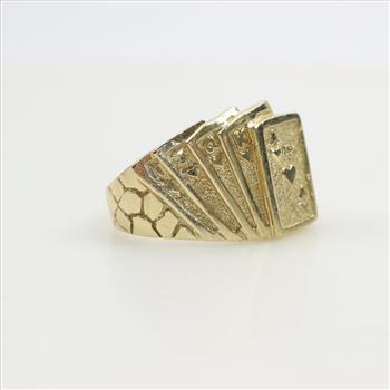14kt Gold Card Deck Ring