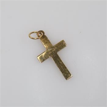 14kt Gold Carved Cross Pendant