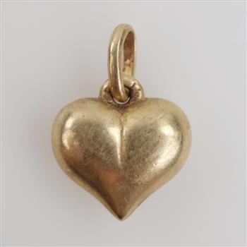 14kt Gold Carved Hollow Heart Pendant