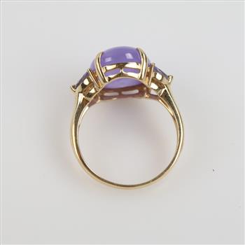 14kt Gold Chalcedony, Tanzanite, Diamond Accent Ring