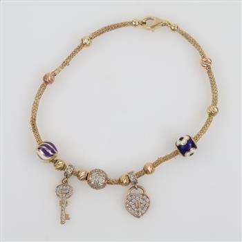 14kt Gold Charm Bracelet