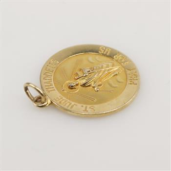 14kt Gold Circle Religious Pendant