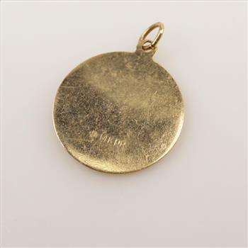 14kt Gold Circle Religious Pendant