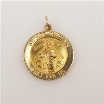 14kt Gold Circle Religious Pendant