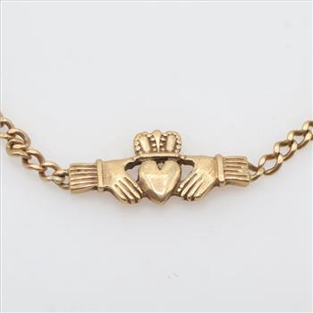 14kt Gold Claddagh Bracelet