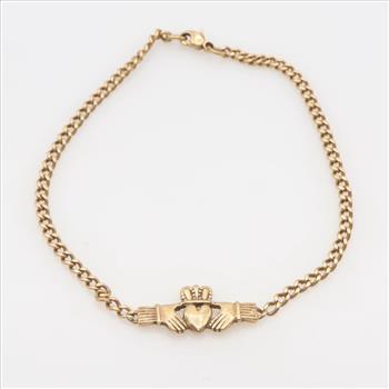 14kt Gold Claddagh Bracelet