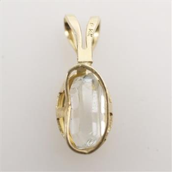 14kt Gold Clear Quartz Pendant