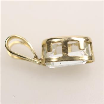 14kt Gold Clear Quartz Pendant