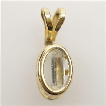 14kt Gold Clear Quartz Pendant