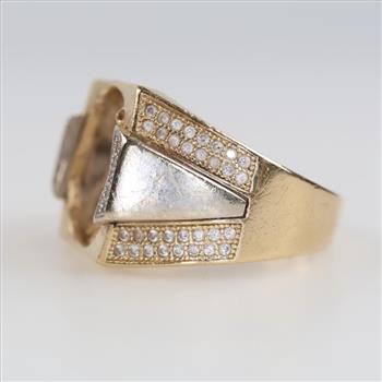 14kt Gold Clear Stone Accent Ring