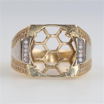 14kt Gold Clear Stone Accent Ring