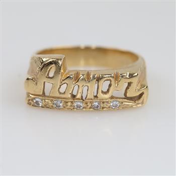 14kt Gold Clear Stone 