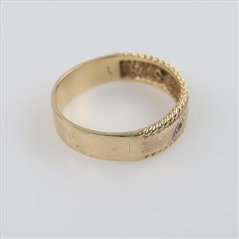 14kt Gold Clear Stone Band