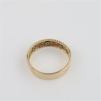 14kt Gold Clear Stone Band