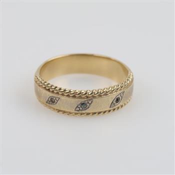 14kt Gold Clear Stone Band