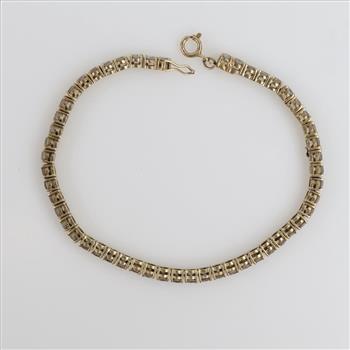 14kt Gold Clear Stone Bracelet